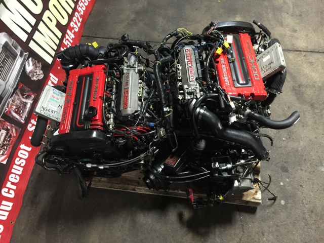 JDM MITSUBISHI 4G63T TURBO CYCLONE 6 BOLT ENGINE WITH MT 5 SPEED AWD ...