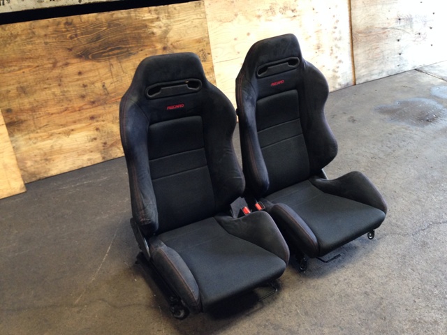 JDM BLACK RECARO FRONT SEATS OEM TYPE-R 1994-2001 DC2 EK9 PAIR SEATS ...